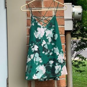 Strappy floral tank top